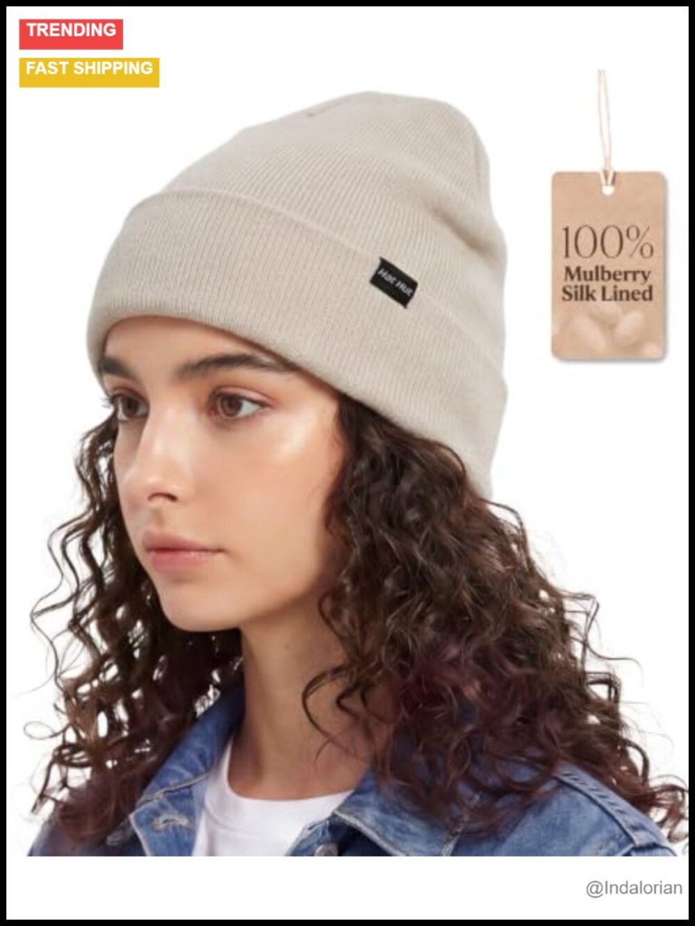 100% Mulberry Silk Lined Beanie Unisex Winter Hat Silk Lining